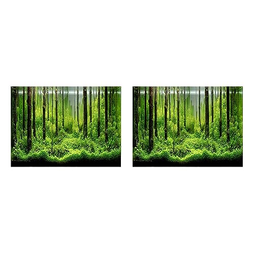 Nemeaii 2 Stück Selbstklebender Unterwasserwald-Hintergrund, Poster, Hintergrunddekoration, Aper Unterwasserwelt, Dekorativer Aufkleber Aus PVC von Nemeaii