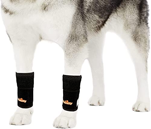 NeoAlly Kompressionsbandagen für Hunde und Hunde, mit Metall-Federstreifen zur Stabilisierung des vorderen Beins, Handgelenks, verhindert Beinverletzungen und Verstauchungen (S/M, Paar) von NeoAlly
