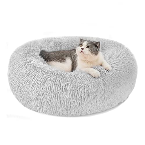 Hundebett Katzenbett Flauschig Rund aus Plüsch - Donut Kuscheliges Hundekissen Hundekorb Waschbar S/M/L/XL/XXL für Kleine, Mittelgroße und Große Hunde, Katzen und Andere Haustiere (S-40cm, Hellgrau) Hundebett Katzenbett Flauschig Rund aus Plüsch - Donut Kuscheliges Hundekissen Hundekorb Waschbar S/M/L/XL/XXL für Kleine, Mittelgroße und Große Hunde, Katzen und Andere Haustiere (S-40cm, Hellgrau) von Nepfaivy