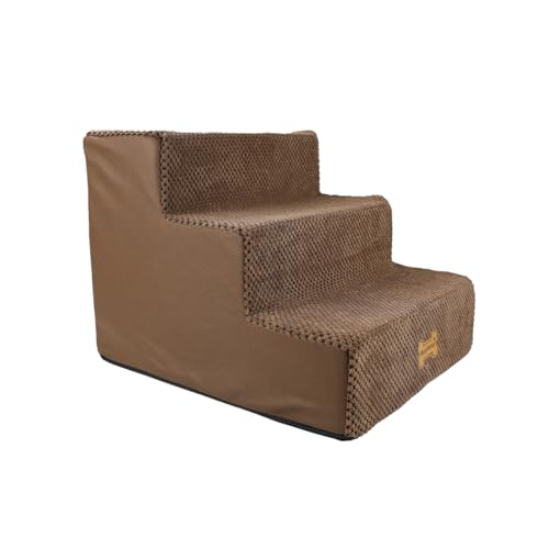 Nepfaivy Hundetreppe für Bett - rutschfeste Haustiertreppe für kleine Hunde und Katzen, 3-stufige Hunderampe für Sofa mit hochdichtem Schaumstoff und abnehmbarem Bezug, 45 x 40 x 34 cm, Braun Nepfaivy Hundetreppe für Bett - rutschfeste Haustiertreppe für kleine Hunde und Katzen, 3-stufige Hunderampe für Sofa mit hochdichtem Schaumstoff und abnehmbarem Bezug, 45 x 40 x 34 cm, Braun von Nepfaivy
