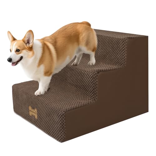 Nepfaivy Hundetreppe für Kleine Hunde 3-Stufig, Hundetreppe Hunderampe für Bett und Sofa aus Hochdichtem Schwamm, Haustiertreppe mit Abnehmbarem, Waschbarem Bezug und Rutschfestem Boden, 53x40x39cm Nepfaivy Hundetreppe für Kleine Hunde 3-Stufig, Hundetreppe Hunderampe für Bett und Sofa aus Hochdichtem Schwamm, Haustiertreppe mit Abnehmbarem, Waschbarem Bezug und Rutschfestem Boden, 53x40x39cm von Nepfaivy