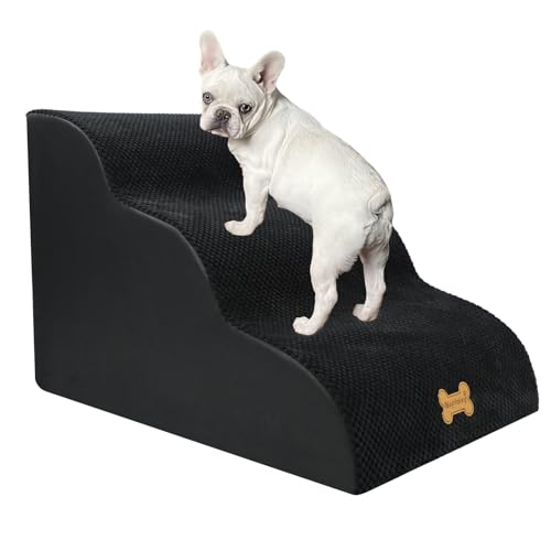 Nepfaivy Hundetreppe für Kleine Hunde 3-Stufig, Haustiertreppe für Bett und Sofa aus Hochdichtem Schwamm, Hunde Treppe Hunderampe mit Abnehmbarem, Waschbarem Bezug und Rutschfestem Boden, 60x40x40cm Nepfaivy Hundetreppe für Kleine Hunde 3-Stufig, Haustiertreppe für Bett und Sofa aus Hochdichtem Schwamm, Hunde Treppe Hunderampe mit Abnehmbarem, Waschbarem Bezug und Rutschfestem Boden, 60x40x40cm von Nepfaivy