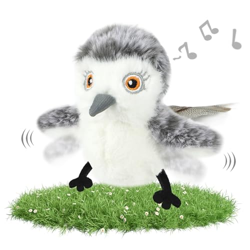 Nepfaivy Interaktives Katzenspielzeug Vogel zur Selbstbeschäftigung - Automatisches Katzenspielzeug Elektrisch mit Katzenminze, Intelligenz Aufladbares Katzen Spielzeug für Katzen zum Spielen Treten von Nepfaivy