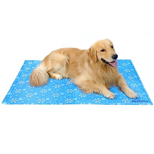 Nepfaivy Kühlmatte für Hunde und Katzen Groß - Kühldecke Hund Selbstkühlend mit Ungiftiges Gel, Hundekühlmatte Katzen Kaltgelpad für Große Haustiere oder Mensch, 120x80cm von Nepfaivy