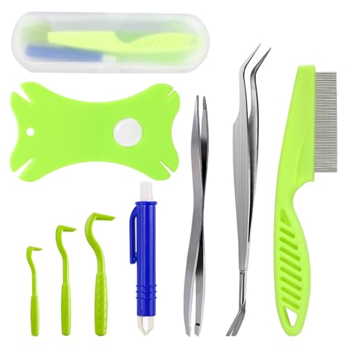 Nepfaivy Zeckenzange für Hunde Katze Mensch - 8er Set Zeckenzangen Hund mit 1 Zeckenkarte, 3 Zeckenhaken, 2 Zeckenzange Metall, 1 Zeckenpinzette, Einfacher Zeckenentferner für Kinder und Haustier Nepfaivy Zeckenzange für Hunde Katze Mensch - 8er Set Zeckenzangen Hund mit 1 Zeckenkarte, 3 Zeckenhaken, 2 Zeckenzange Metall, 1 Zeckenpinzette, Einfacher Zeckenentferner für Kinder und Haustier von Nepfaivy