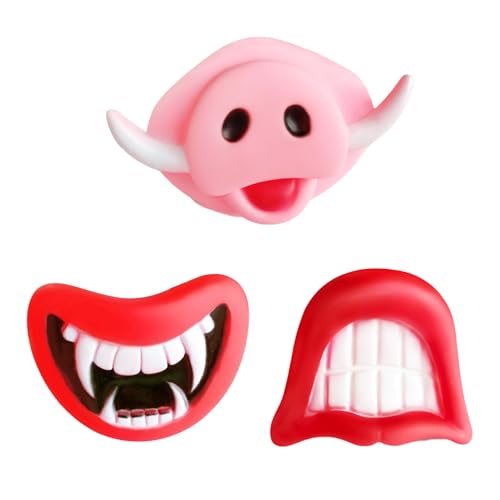 Nereds Künstliche Schweine-Nasenzähne, rote Lippen, Haustier-Cosplay-Requisiten für Halloween, Rollenspiele, Tier-Mottoparty, 3 Stück von Nereds