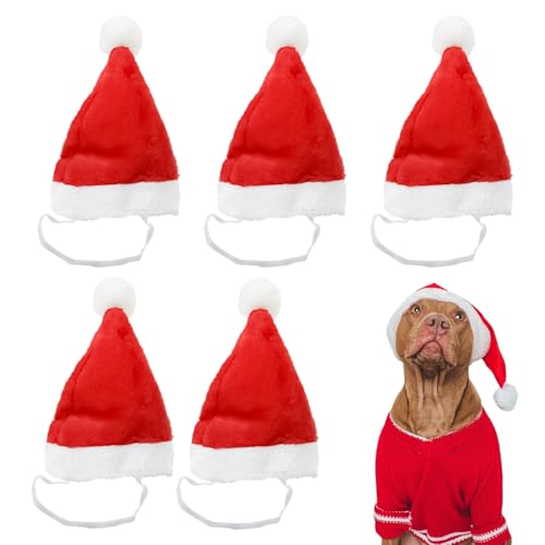 Nereds Weihnachtsmütze für Hunde, Weihnachtsmannmütze, Cosplay, Verkleidung für Welpen, Hunde, Katzen, Party-Kostüm, 5 Stück Nereds Weihnachtsmütze für Hunde, Weihnachtsmannmütze, Cosplay, Verkleidung für Welpen, Hunde, Katzen, Party-Kostüm, 5 Stück von Nereds