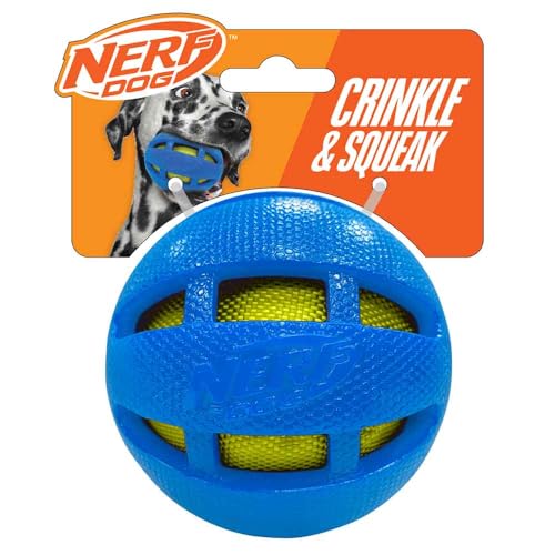 Nerf Dog 9,7 cm Rubber Checker Crunch Ball - Blau mit grünem Crunch Bag Nerf Dog 9,7 cm Rubber Checker Crunch Ball - Blau mit grünem Crunch Bag von Nerf Dog
