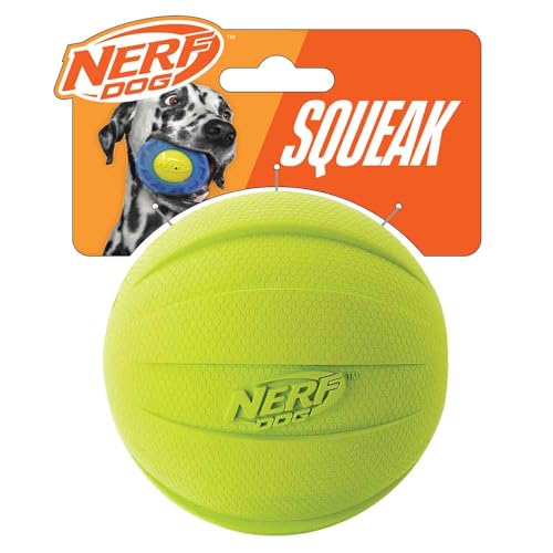 Nerf Dog Gummiball Hundespielzeug mit Quietscher, leicht, langlebig und wasserabweisend, 10,2 cm Durchmesser für mittelgroße Rassen, Einzeleinheit, grün Nerf Dog Gummiball Hundespielzeug mit Quietscher, leicht, langlebig und wasserabweisend, 10,2 cm Durchmesser für mittelgroße Rassen, Einzeleinheit, grün von Nerf Dog