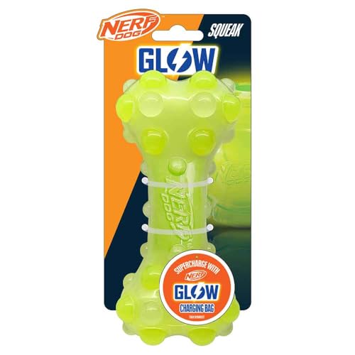Nerf Dog Hundespielzeug, 17,8 cm, TPR, quietschend, Blasenknochen, Keine Farbe/Grün Nerf Dog Hundespielzeug, 17,8 cm, TPR, quietschend, Blasenknochen, Keine Farbe/Grün von Nerf Dog
