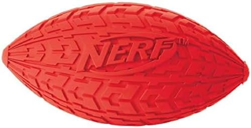 Nerf Dog Hundespielzeug Gummifoorball mit Reifenprofil und Quietschgeräusch, farblich sortierte Lieferung rot oder blau, 15,2cm von Nerf Dog