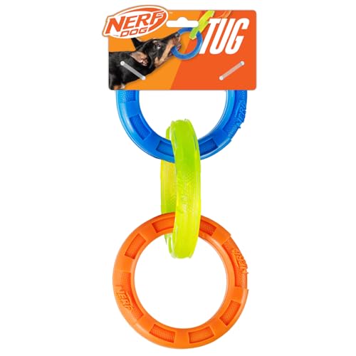 Nerf Dog Hundespielzeug aus Gummi, 3 Ringe, leicht, langlebig und wasserabweisend, 10,5 Zoll, für mittelgroße/große Rassen, Einzeleinheit, blau/grün/orange Nerf Dog Hundespielzeug aus Gummi, 3 Ringe, leicht, langlebig und wasserabweisend, 10,5 Zoll, für mittelgroße/große Rassen, Einzeleinheit, blau/grün/orange von Nerf Dog