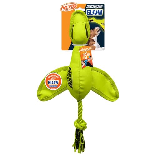 Nerf Dog Hundespielzeug aus Nylon, leuchtende Ente, 40,6 cm, Grün von Nerf Dog