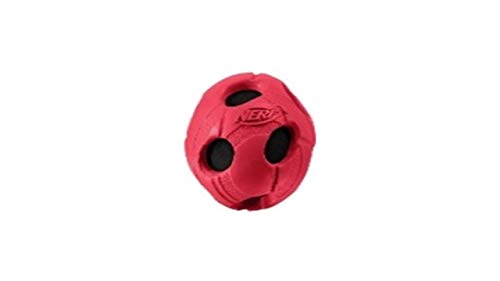 Nerf Dog Hundespielzeug Fussball mit Quietschgeräusch, farblich sortierte Lieferung rot oder grün, 10cm von NERF