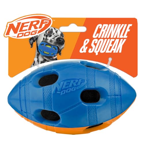 Nerf Dog TPR Bash Crunch Fußball, 15,2 cm, Blau/Orange Nerf Dog TPR Bash Crunch Fußball, 15,2 cm, Blau/Orange von Nerf Dog