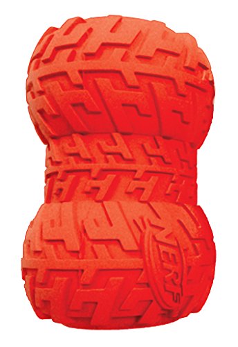 Nerf Dog Hundespielzeug Tire Snackfeeder, Snackfeeder auf Gummi mit Reifenprofil, farblich sortierte Lieferung rot oder grün, 9cm von Nerf Dog