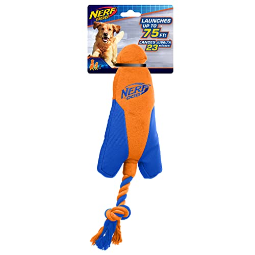 Nerf Dog Trackshot Pfeilspitzen-Launcher mit interaktivem Design, ideal zum Apportieren, Launches bis zu 22,9 m, Einzeleinheit, blau/orange von Nerf Dog