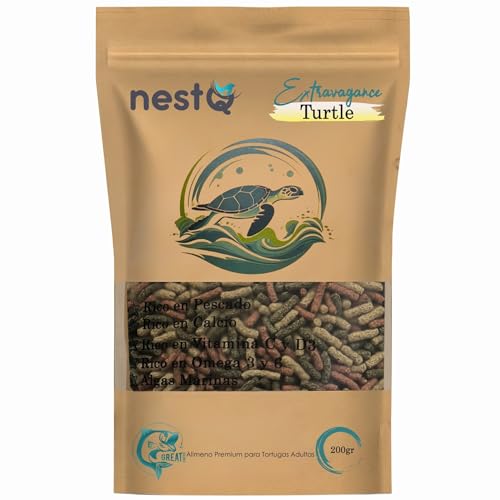 NestQ Futter für Wasserschildkröten - 200 g leckeres Futter mit authentischem Fischgeschmack von nestQ