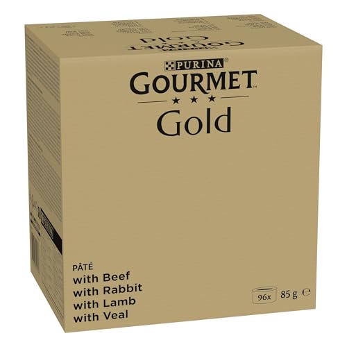 Gourmet Gold Feine Pastete: Kaninchen, Rind, Kalb, Lamm - Packung 96x85g von Gourmet