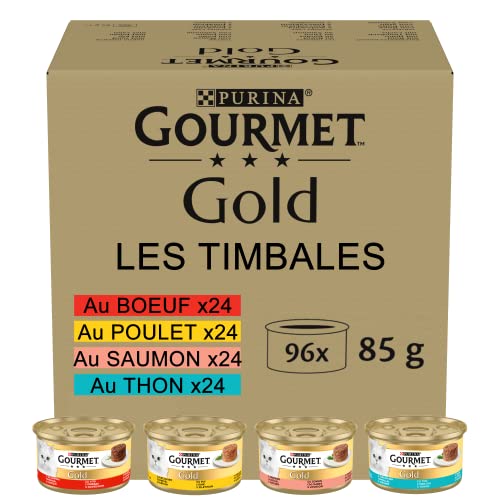 Nestle Nestle PURINA Gourmet Gold Raffiniertes Ragout Katzenfutter nass, Sorten-Mix, 96er Pack (96 x 85g) von Gourmet