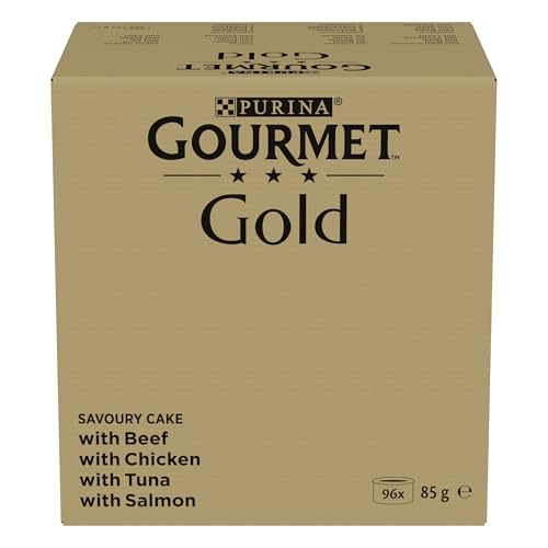 Nestle Nestle PURINA Gourmet Gold Raffiniertes Ragout Katzenfutter nass, Sorten-Mix, 96er Pack (96 x 85g) von Nestle