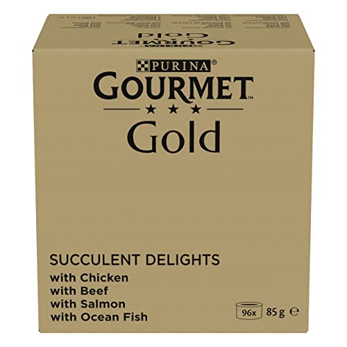 Nestle PURINA Gourmet Gold Saftig feine Streifen Katzenfutter nass, Sorten Mix, 4er Pack (4 x 24 à 85g) von Nestle