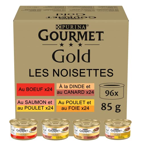 Nestle Nestle Nestlé PURINA Gourmet Gold Zarte Häppchen in Sauce Katzenfutter nass, Sorten-Mix, 96er Pack (96 x 85g) von Nestle