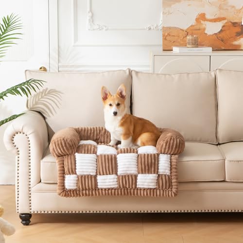 NestlyMoly Couchbezüge für Hunde, Haustier-Couchbezüge für Sofa, klassisches Schachbrett, gemütliche Plüsch-Bettmatte, Haustierbezug für Couch, Möbelschutz, Größe M, Braun NestlyMoly Couchbezüge für Hunde, Haustier-Couchbezüge für Sofa, klassisches Schachbrett, gemütliche Plüsch-Bettmatte, Haustierbezug für Couch, Möbelschutz, Größe M, Braun von NestlyMoly
