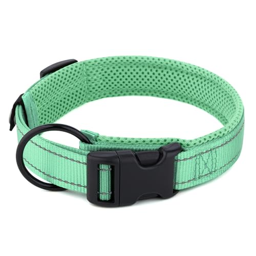 Nethins Reflektierendes Nylon-Hundehalsband mit Schnellverschluss-Schnalle, Netz-gepolstert, verstellbar, für kleine, mittelgroße und große Hunde Nethins Reflektierendes Nylon-Hundehalsband mit Schnellverschluss-Schnalle, Netz-gepolstert, verstellbar, für kleine, mittelgroße und große Hunde von Nethins