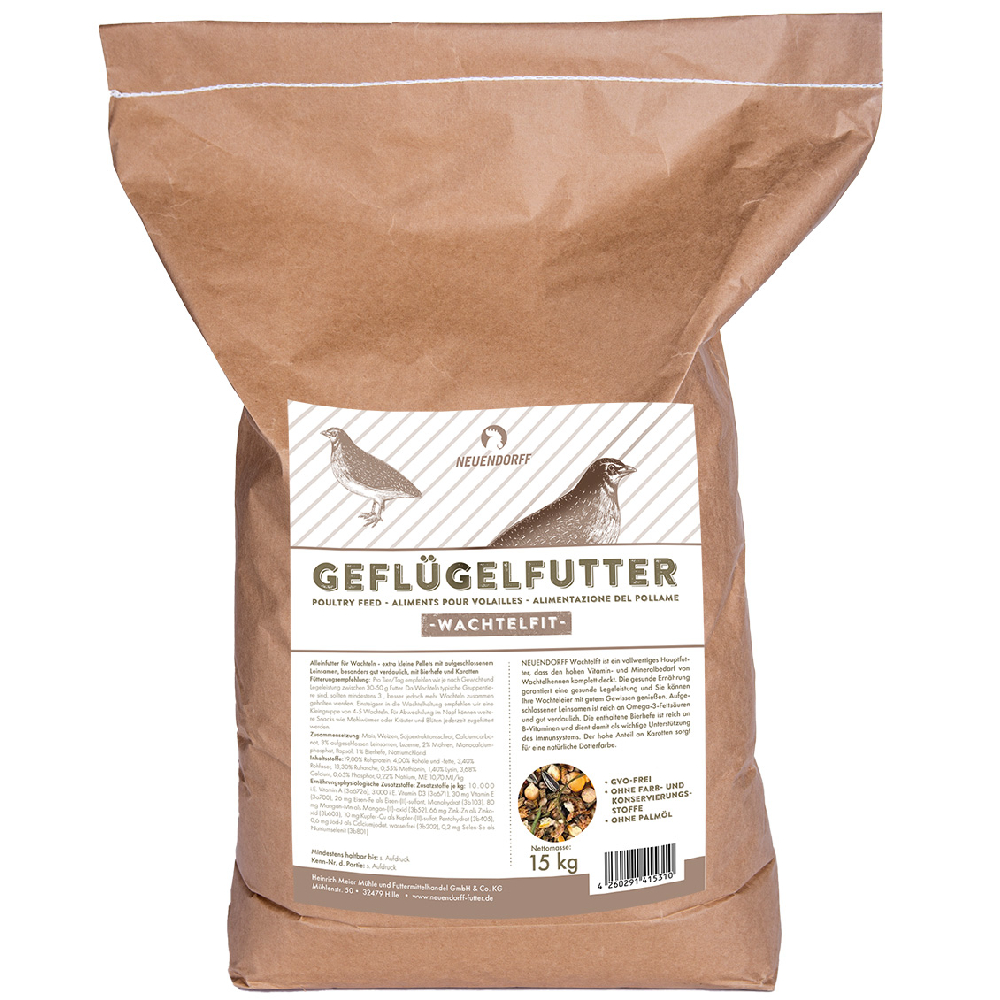 Neuendorff Premium Hobby Wachtelfit - Sparpaket: 2 x 15 kg Neuendorff Premium Hobby Wachtelfit - Sparpaket: 2 x 15 kg von Neuendorff