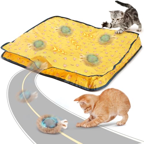 Neulriscn Interaktives Katzenspielzeug Ball für den Innenbereich, Simuliertes Jagd Cat Toy, Schnelles Rollen Katzen Spielzeug, Wiederaufladbar Automatisch Katzenball mit Doppellagige Jagdtasche Neulriscn Interaktives Katzenspielzeug Ball für den Innenbereich, Simuliertes Jagd Cat Toy, Schnelles Rollen Katzen Spielzeug, Wiederaufladbar Automatisch Katzenball mit Doppellagige Jagdtasche von Neulriscn