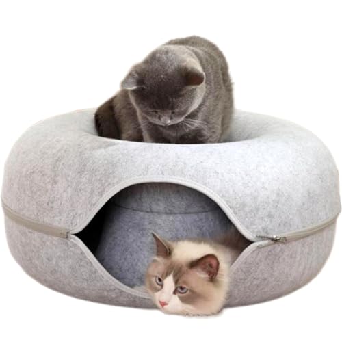 TRAUTESHEIM Katzen-Donut aus kratzfestem Filzmaterial - 50cm Durchmesser 20cm hoch- rund - teilbar - Katzentunnel Katzenbett Katzennest in hell-grau TRAUTESHEIM Katzen-Donut aus kratzfestem Filzmaterial - 50cm Durchmesser 20cm hoch- rund - teilbar - Katzentunnel Katzenbett Katzennest in hell-grau von Neumayer