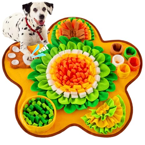 Neuytiky 60×60cm Schnüffelmatte für Hunde,Haustier Langsame Fütterung Matte,Interaktives Schnüffelteppich und Intelligenzspielzeug, Schnüffelmatte Hund und Katzen von Neuytiky