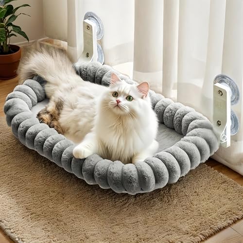 Neuytiky Katzen Hängematte Fenster,Katzenhängematte,Fensterliege für Katzen,Katze Fensterbank Katzenliege Klappbar aus Plüsch,Katzenbett Neuytiky Katzen Hängematte Fenster,Katzenhängematte,Fensterliege für Katzen,Katze Fensterbank Katzenliege Klappbar aus Plüsch,Katzenbett von Neuytiky