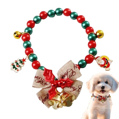 NevPuose Christmas Cat Halsband - Weiblich Welpen Halskette - Halsband mit Schleife Glocke und Santa Weihnachtsbaum Schneeflocken Elch Anhänger Festtag Zubehör für Kleine Hunde Mädchen Junge NevPuose Christmas Cat Halsband - Weiblich Welpen Halskette - Halsband mit Schleife Glocke und Santa Weihnachtsbaum Schneeflocken Elch Anhänger Festtag Zubehör für Kleine Hunde Mädchen Junge von NevPuose