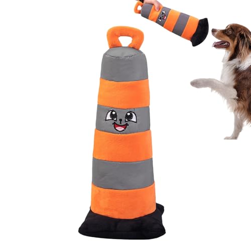 NevPuose Innenhundkauenspielzeug, Hundeplüschspielzeug - Plüschverkehrskegel Haustier Puppy Interactive Toy | Reaktionsgeschwindigkeit Agilität Tätigkeit Zahnen Interaktion Begleiter für Schutz, von NevPuose