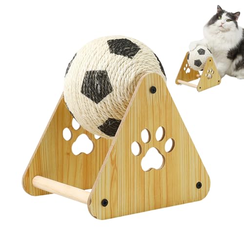 NevPuose Kratzball für Katzen, Sisalball, Katzenkratzspielzeug mit Holzsockel, kugelförmiges Nagelfeilen und Übungsspielzeug für kleine mittelgroße Rassen, Haustierbedarf im Innenbereich NevPuose Kratzball für Katzen, Sisalball, Katzenkratzspielzeug mit Holzsockel, kugelförmiges Nagelfeilen und Übungsspielzeug für kleine mittelgroße Rassen, Haustierbedarf im Innenbereich von NevPuose