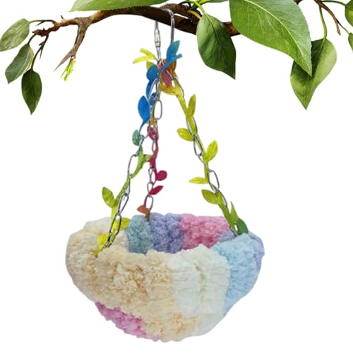NevPuose Papageiennest - Papageiennesthütte, Papageinestbett | Papageiennest Plüsch Interieur, Papageiennest -Hanging -Design, Papageiennest Warmes Hideaway, Sichere Schlafecke Haustier Nachteile Inn von NevPuose
