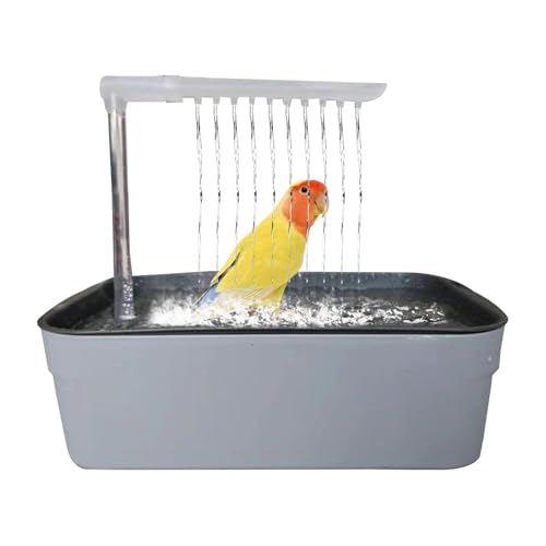 Papageienbadewanne - Automatischer Wasserbrunnen, USB -Antriebsvogelschauer | Transparentes Badbecken mit laufendem System, einfach sauberes Käfig -Zubehör mit leichtem Design für Lovebirds, Finken von NevPuose