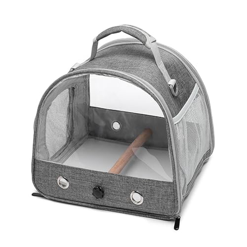 Bird Travel Rucksack Cage - Moderner Vogelverkehrstasche - Atmungsaktives Reißverschluss -Reiseträger | Tragbare transparente PVC -Fenster -Papageien Reiserucksack, Vogelträger mit Stehbar für Kranken von Nevalerra