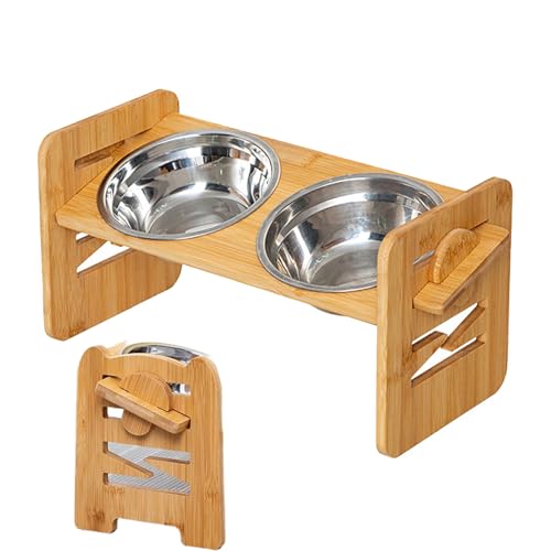 Nevalerra Doppelter Wassernapf für Katzen, Futterstation für Hunde,Kippfütterungsdoppelnäpfe Katzen - rutschfeste Futternäpfe für kleine, mittelgroße und große Hunde, Katzen, Welpen Nevalerra Doppelter Wassernapf für Katzen, Futterstation für Hunde,Kippfütterungsdoppelnäpfe Katzen - rutschfeste Futternäpfe für kleine, mittelgroße und große Hunde, Katzen, Welpen von Nevalerra