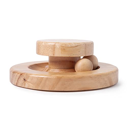 New Living Bambus Katzenspielzeug, Ball und Bahn, Drehteller und Ball Set, Verschiedene Ebenen, Eco Katzenspielzeug, Kätzchenspielzeug, lustige geistige und körperliche Übung (einlagig) von New Living