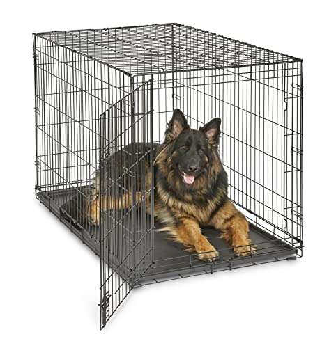 New World B48 Hundebox, mit Einzeltür, 122 cm, für kleine Hunderassen, mit auslaufsicherer Bodenwanne, Bodenschutzfüßen und patentierten Funktionen von New World