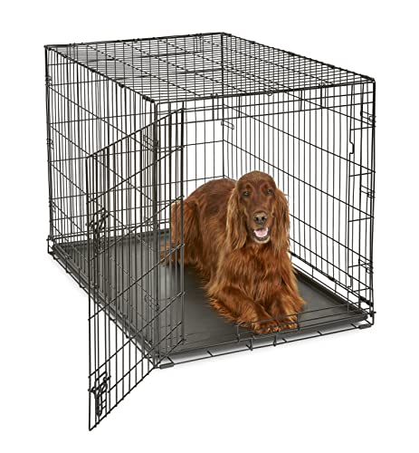 New World B42 Hundebox, mit Einzeltür, 107 cm, für kleine Hunderassen, mit auslaufsicherer Bodenwanne, Bodenschutzfüßen und patentierten Funktionen von New World