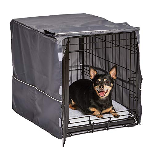 New World Pet Products MidWest BCVR-24GY Hundebox-Abdeckung, Sichtschutz für MidWest-Hundeboxen, maschinenwaschbar und trocknergeeignet; hellgraues Designer-Muster von New World