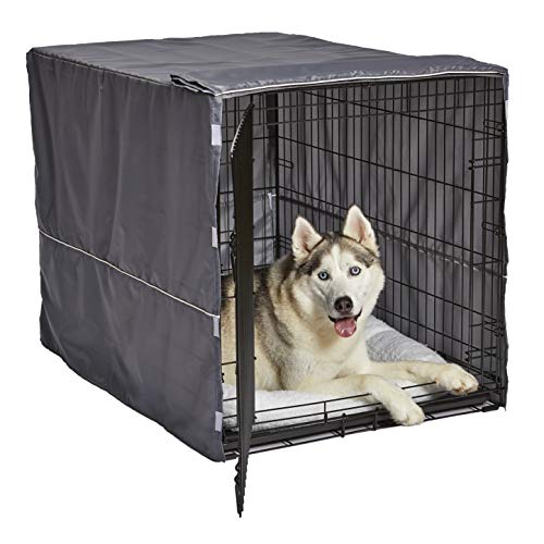 New World Pet Products MidWest BCVR-42GY Hundebox-Abdeckung, Sichtschutz für MidWest-Hundeboxen, maschinenwaschbar und trocknergeeignet; hellgraues Designer-Muster von New World