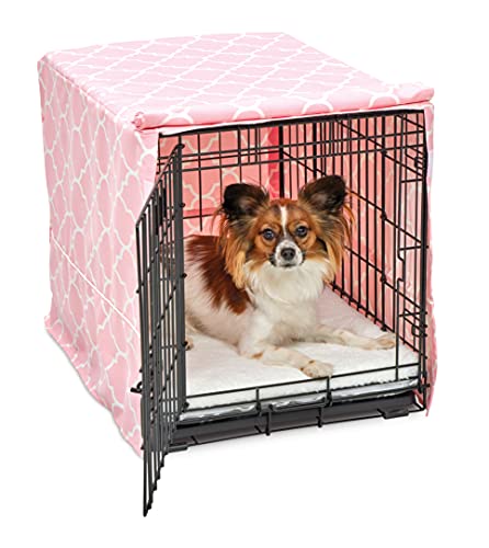 New World BCVR-24PKT Hundebox-Abdeckung, Stoff mit Teflonschutz, für 61 cm große Hundeboxen von New World und MidWest, rosa Designer-Muster von New World