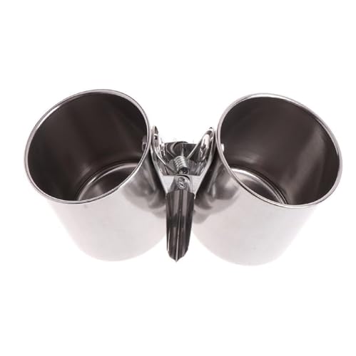 NewLuyer Vogel-Wasser-Futterstation für Käfigbecher, Clip-On-Sitzstangen, Papageien, Edelstahl, Vogelkäfig-Schalen mit Klemme, Spielzeug für kleine Vögel, afrikanischer grauer Aras NewLuyer Vogel-Wasser-Futterstation für Käfigbecher, Clip-On-Sitzstangen, Papageien, Edelstahl, Vogelkäfig-Schalen mit Klemme, Spielzeug für kleine Vögel, afrikanischer grauer Aras von NewLuyer
