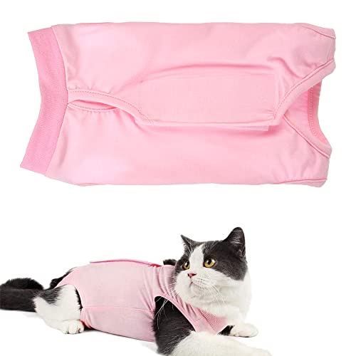 Newaner Recovery Suit Katze, Haustiere Schutz Kleidung Wiederherstellung Anzug Weste, Professional Recovery Anzug, katzenbody nach op,OP-Kleidung für Haustiere(Rosa,M) von Newaner