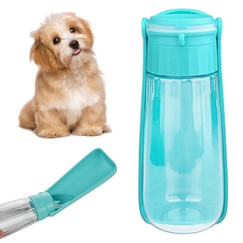 Newaner Trinkflasche Hunde für Unterwegs, Hundetrinkflasche für Unterwegs, Wasserflasche Hunde für Unterwegs, Hund Wasser Unterwegs, Dog Water Bottle, für Unterwegs,Wandern, Reisen (550ml, Blau) von Newaner
